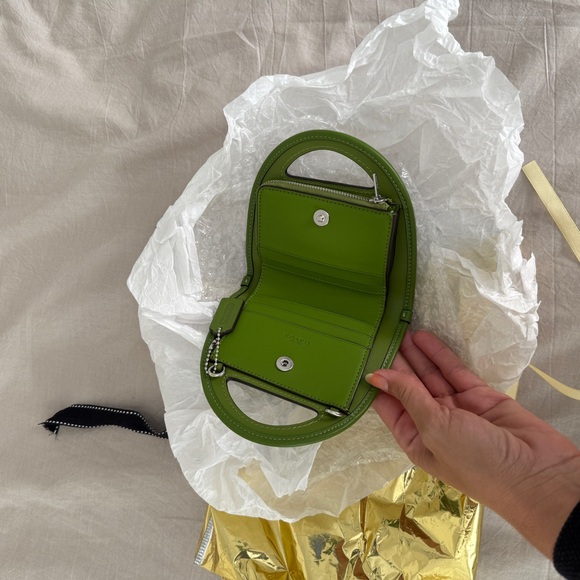 NWT COACH Olive Green Mini Top Handle Card Case Crossbody Bag - Picture 13 of 16